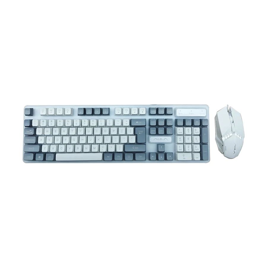 AULA F3061 Wired Keyboard & Mouse Combo (Grey White