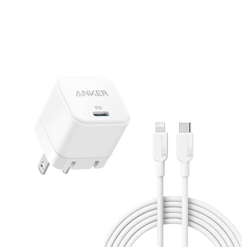 Anker PowerPort 20W USB-C Adapter with USB-C to Lightning Cable