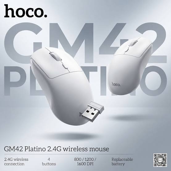 Hoco GM42 Platino 2.4G Wireless Mouse