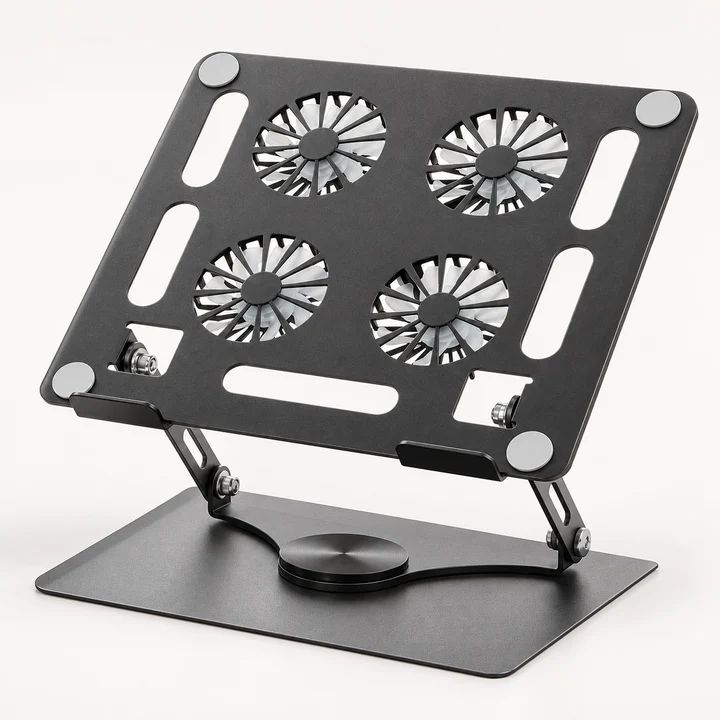 YL-912 Ergonomic Quad-Fan 360° Rotating Laptop Cooler Stand