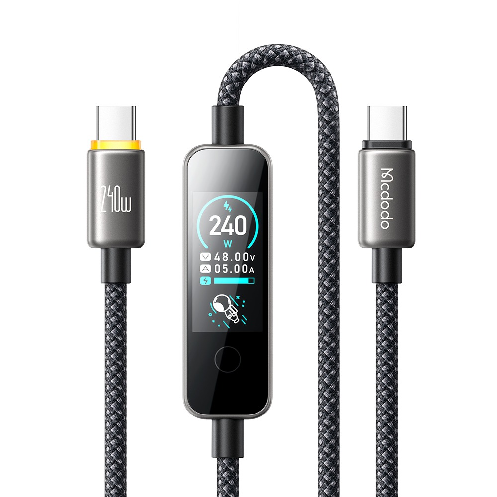 Mcdodo CA-8750 240W USB-C to USB-C Data Cable with Color TFT Screen Display (1.2m)