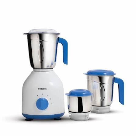 PHILIPS Mixer Grinder with 3 Jars, 600 Watt - HL7555/00 (Celestial Blue/ Bright white) PH-1016-MG