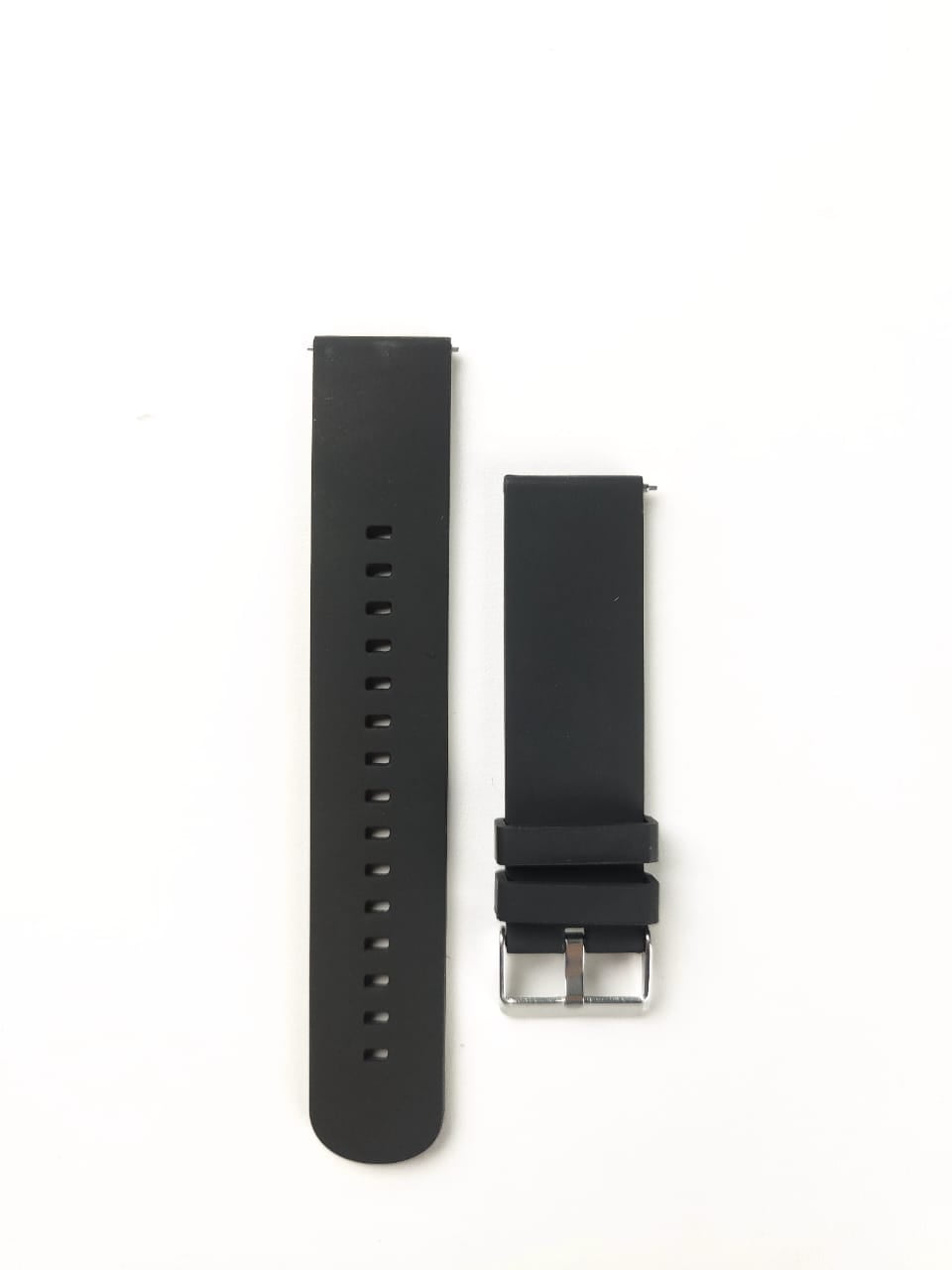 20MM Plain Silicone Watch Strap - Black Color