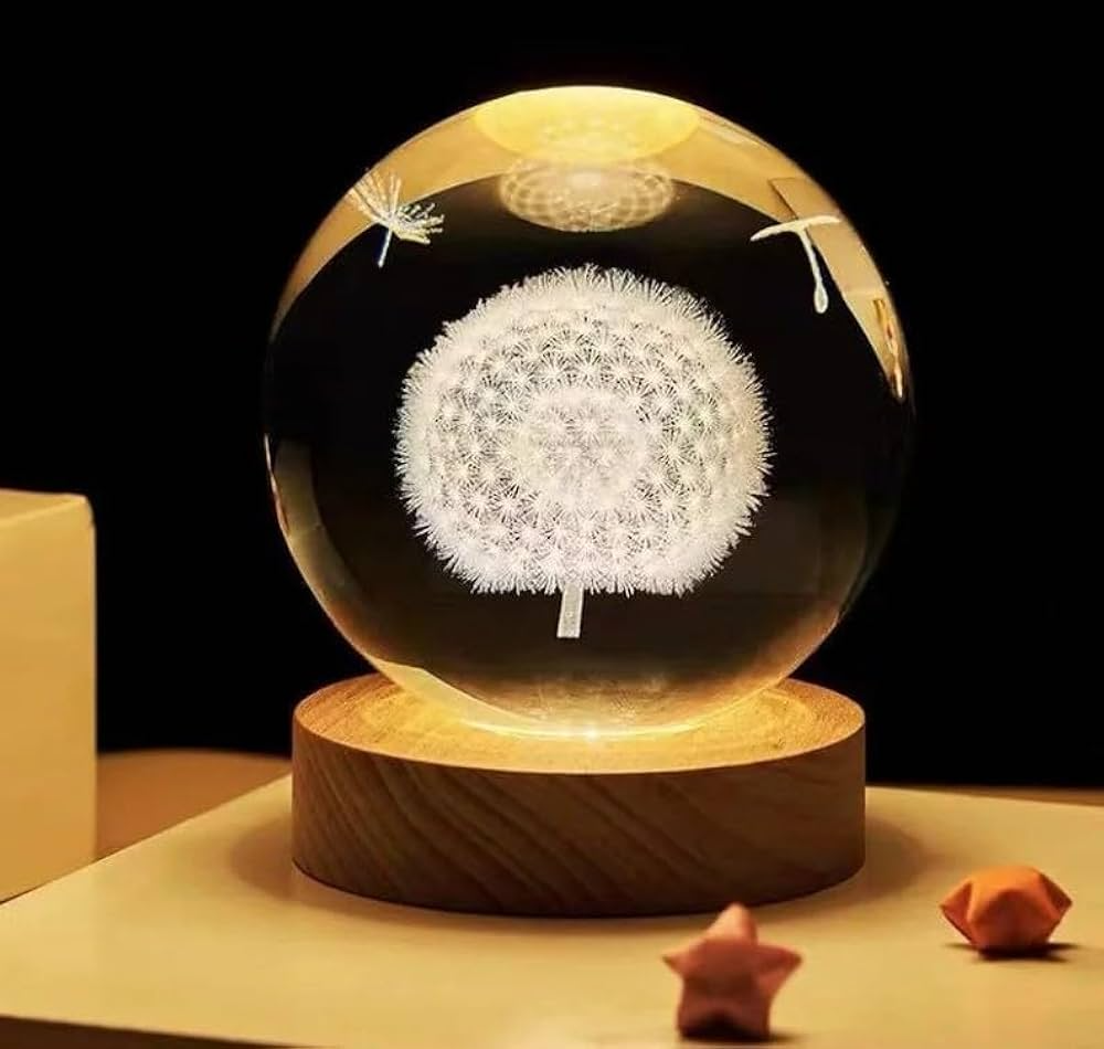 3D Crystal Ball - Dandelion  (1 Color Base)