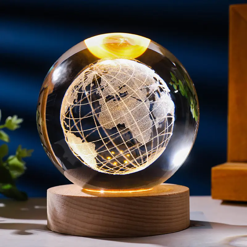 3D Crystal Ball - Globe (1 Color Base)