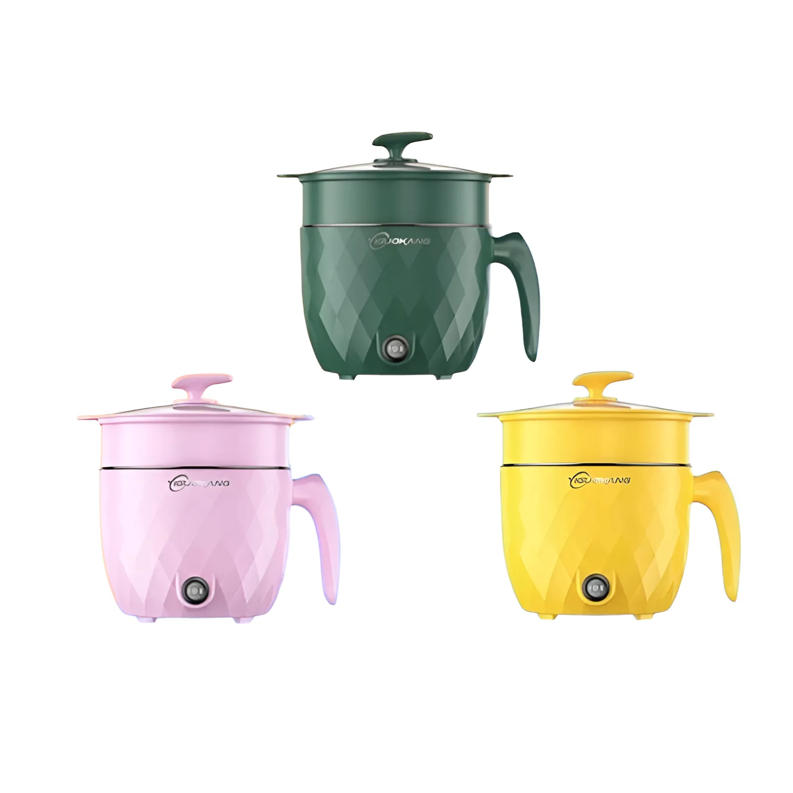 Mini Multi-functional Double Layer Electric Cooking Pot 1.8L - Random Color