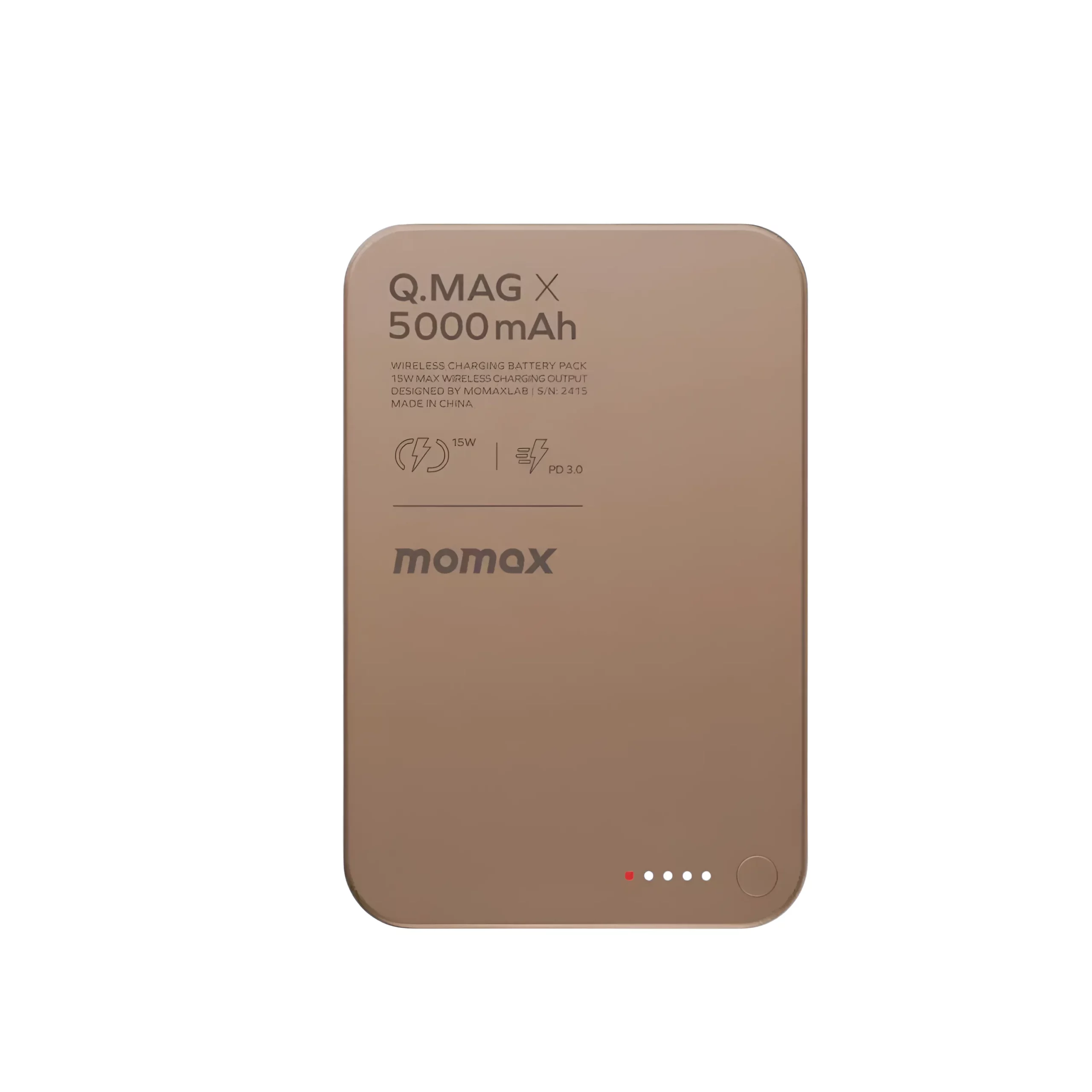 Momax Q.Mag X Magnetic Wireless Power Bank 5000mAh - Golden
