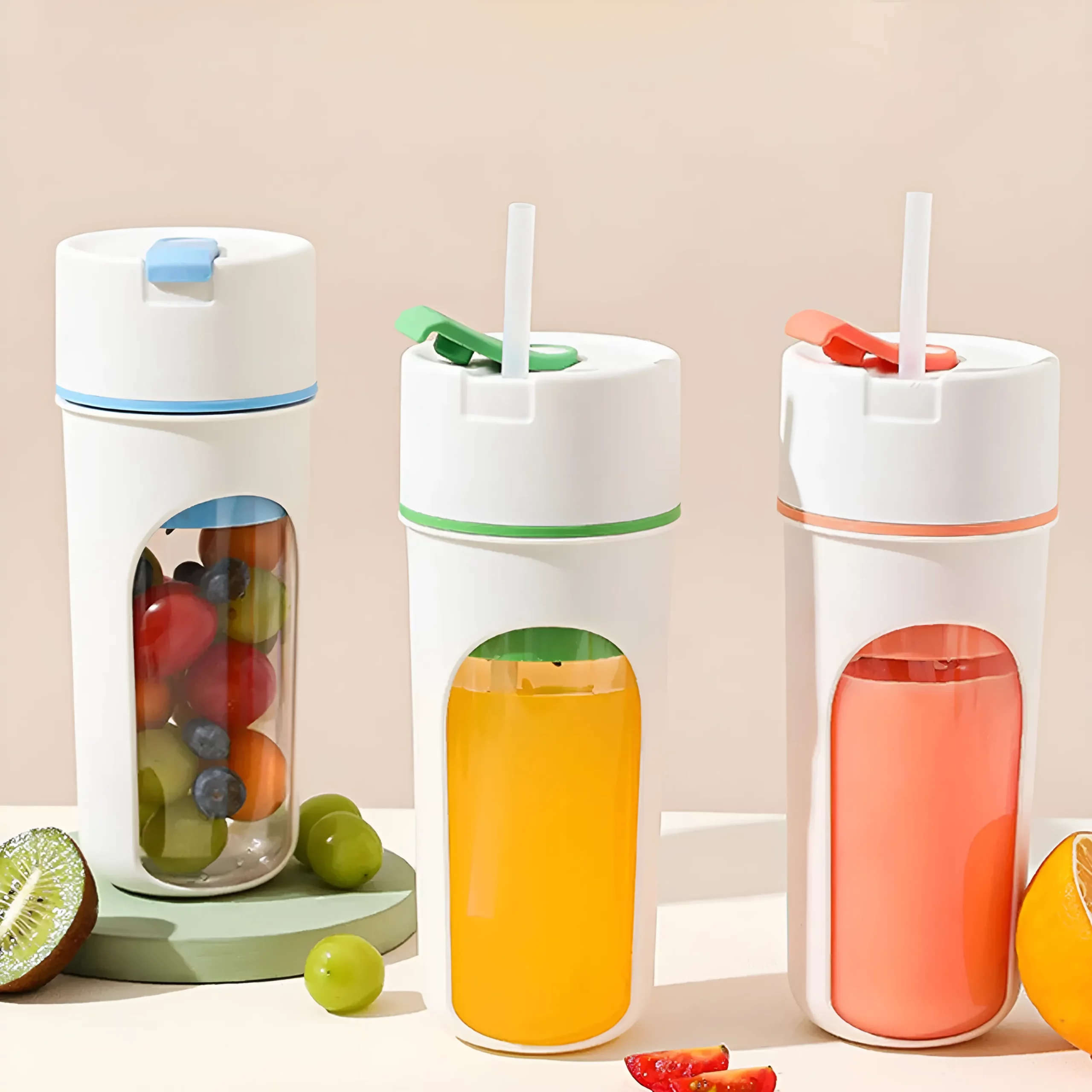 Portable Electric Juicer Machine 480ml - Random Colors