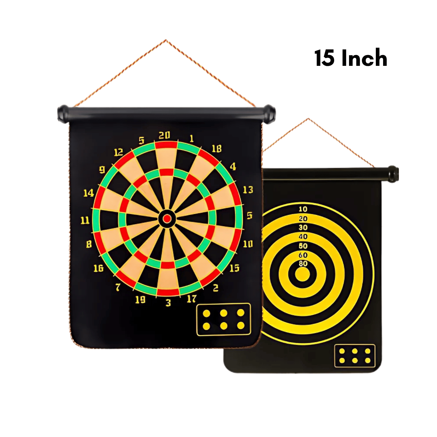 Magnetic Double-sided Dart Board - 15 Inch