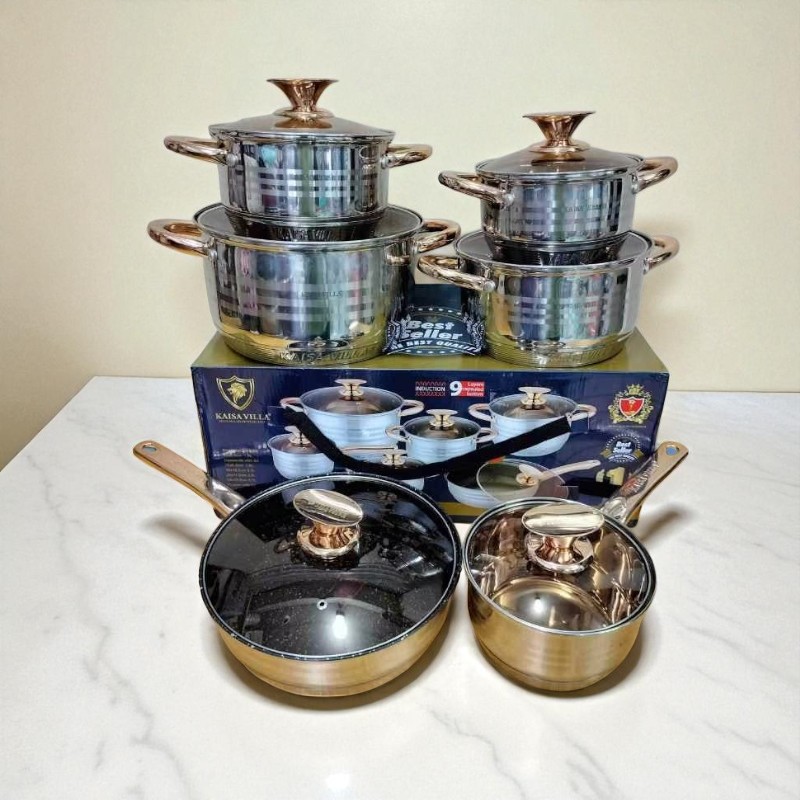 Kaisa Villa KV-6618 Stainless Steel 9Layer 12pcs Cookware Set