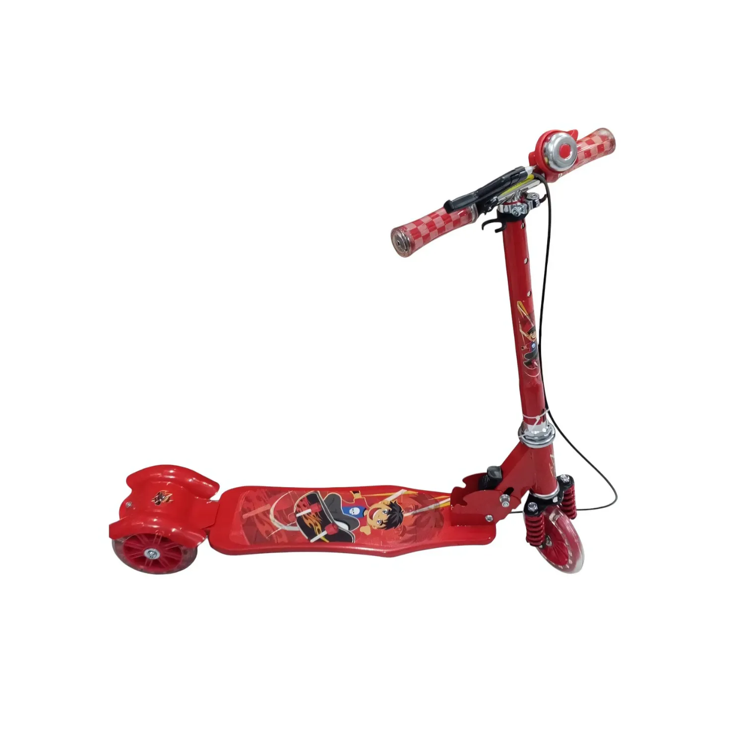 Foldable 3-Wheel Kick Scooter For Kids - Red