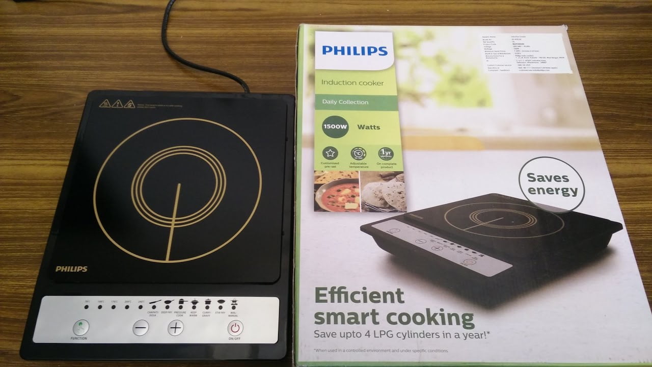 Original Philips HD4920 Induction Cooker With Save Energy (1500W, Black, Push Button)