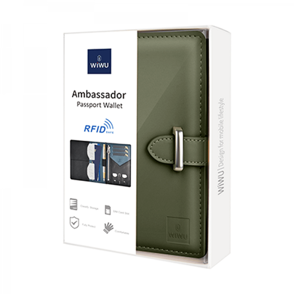 WIWU Ambassador Passport Wallet  – Green Color