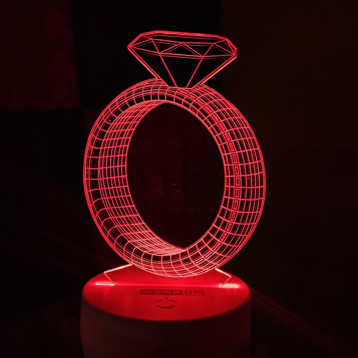 GearUP Acrylic Multicolor Night Lamp Black (Diamond Ring) – 20 pcs