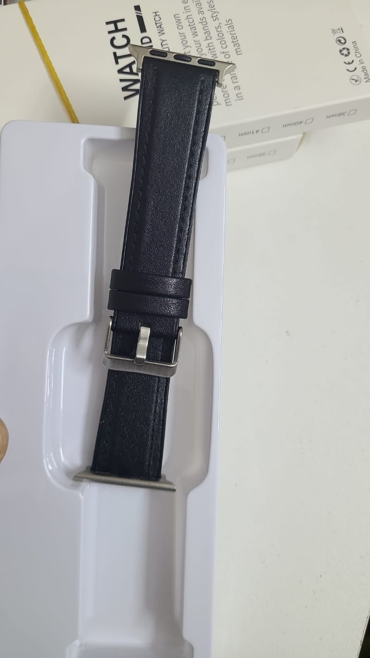 42/44/45/49mm Spigen  Leather Strap For Smartwatch – Black Color