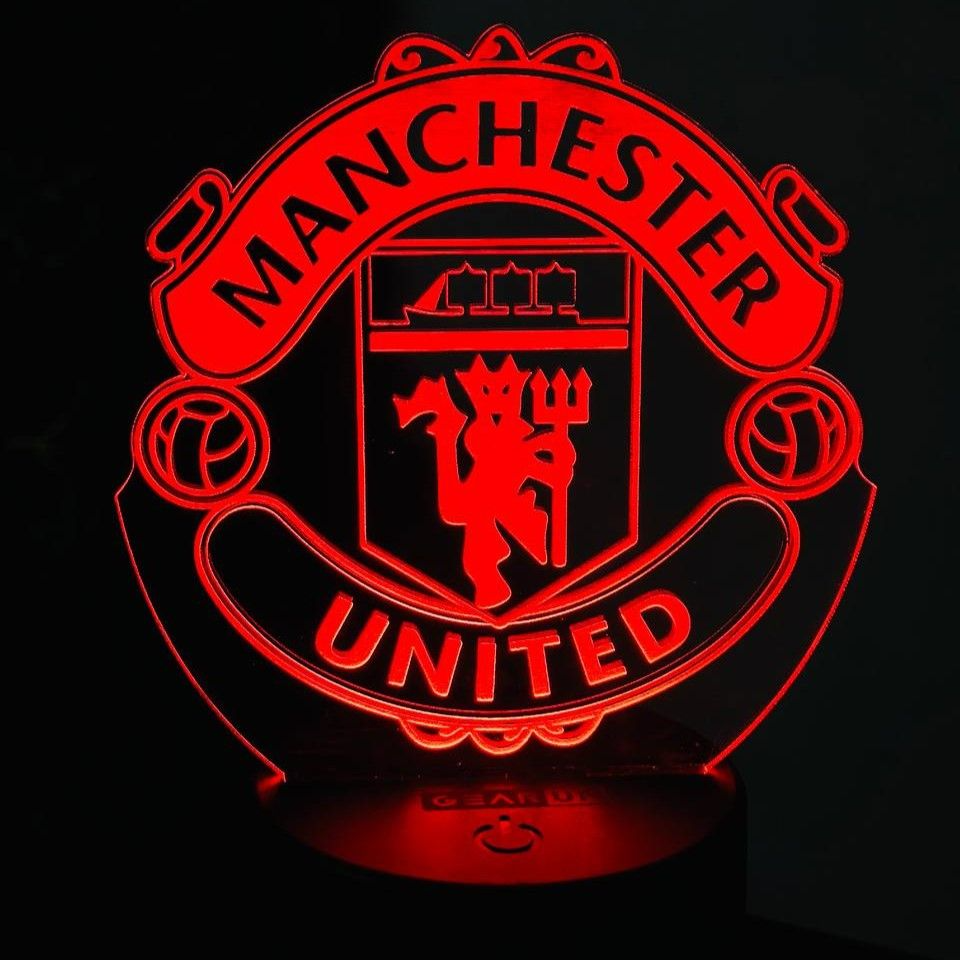 GearUP Acrylic Multicolor Night Lamp Black (Manchester United F.C.) – 20 pcs