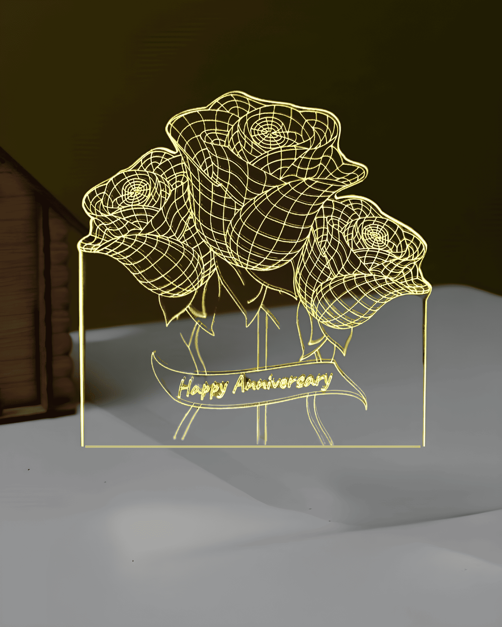 GearUP Acrylic Multicolor Night Lamp (Only Acrylic) Anniversary Rose – 20 pcs