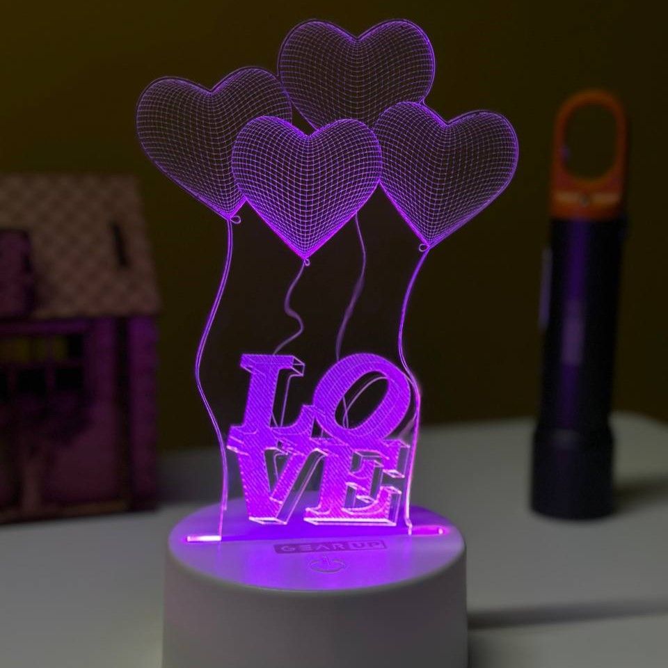 GearUP Acrylic Multicolor Night Lamp (Love Baloon) – 20 pcs