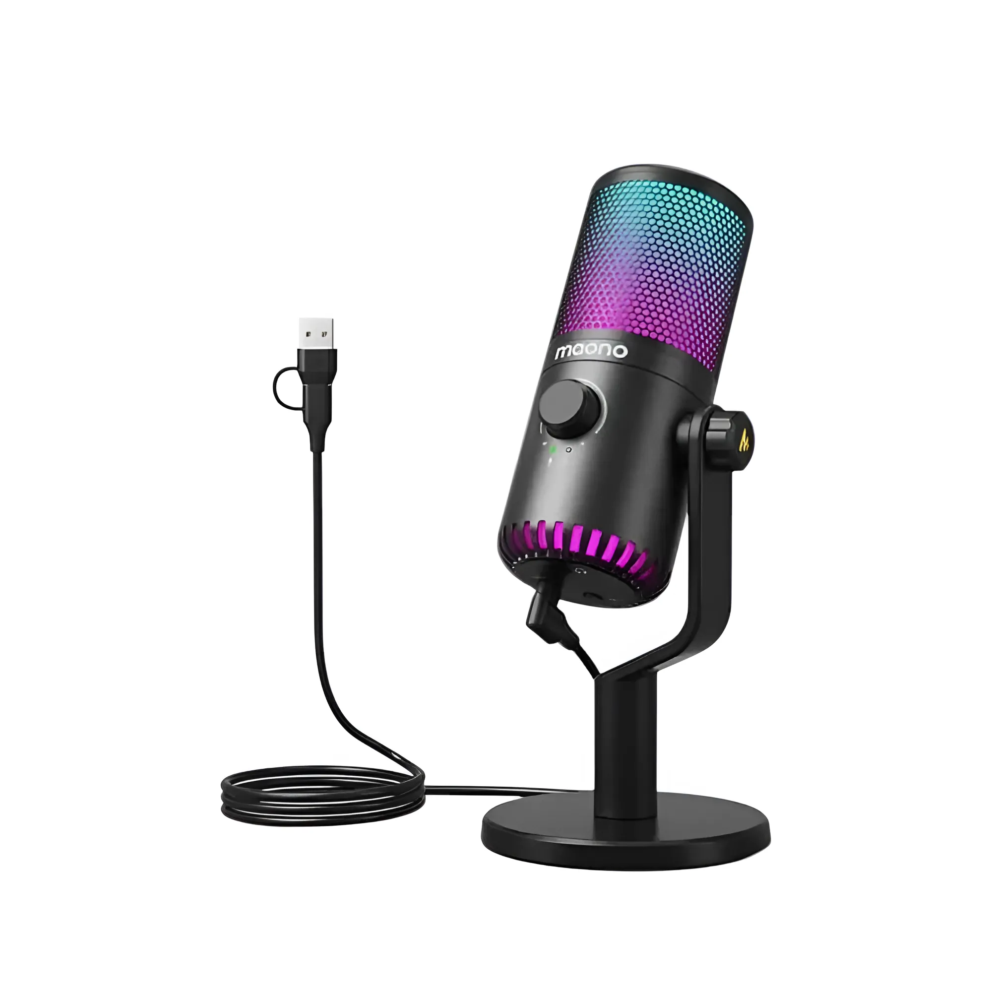 Maono DM30 RGB Programmable USB Condenser Microphone – Black
