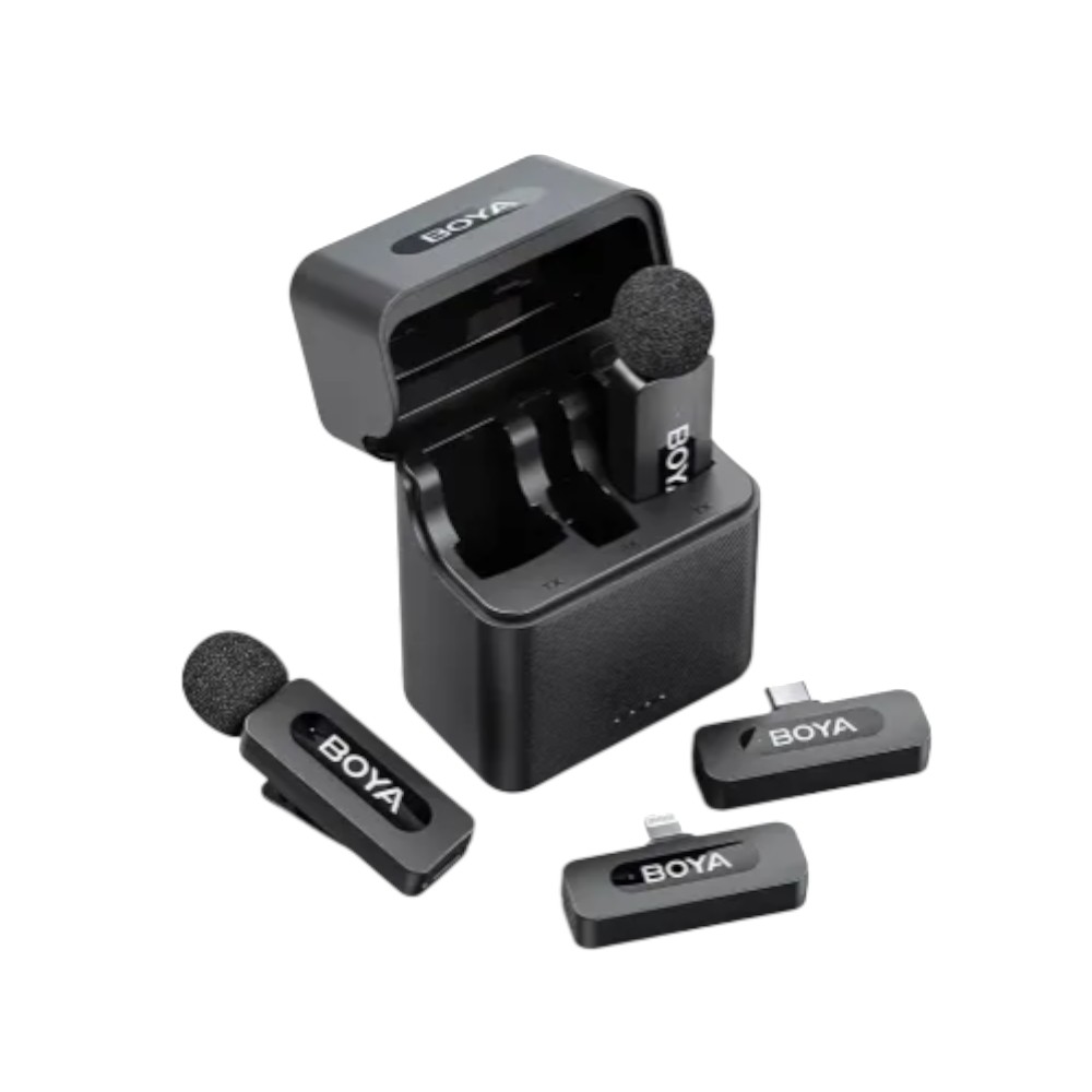 Boya BY-V3 Combo 2.4GHz Dual Channel Wireless Microphone System for Android & IOS