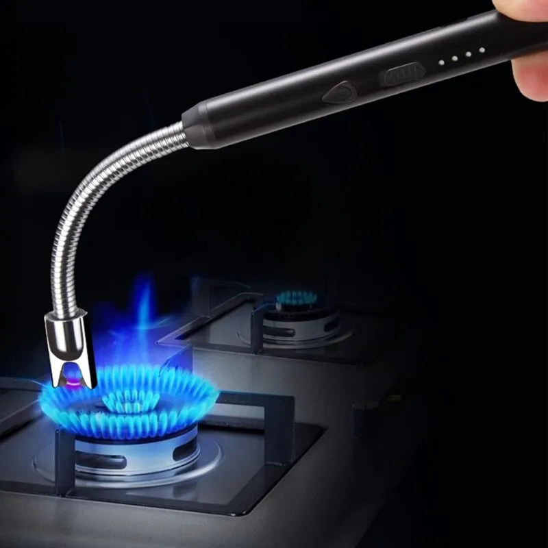 Type-C Rechargeable Windproof Arc Lighter with Flexible Neck – Random Color