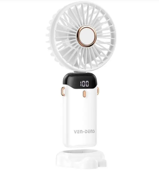 VENDENS VD-FAN005 Rechargeable Portable Cooling Fan with Digital Display