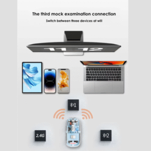 GearUP WM30 Transparent Crystal 2.4G + Bluetooth Magnetic Wireless Mouse 2